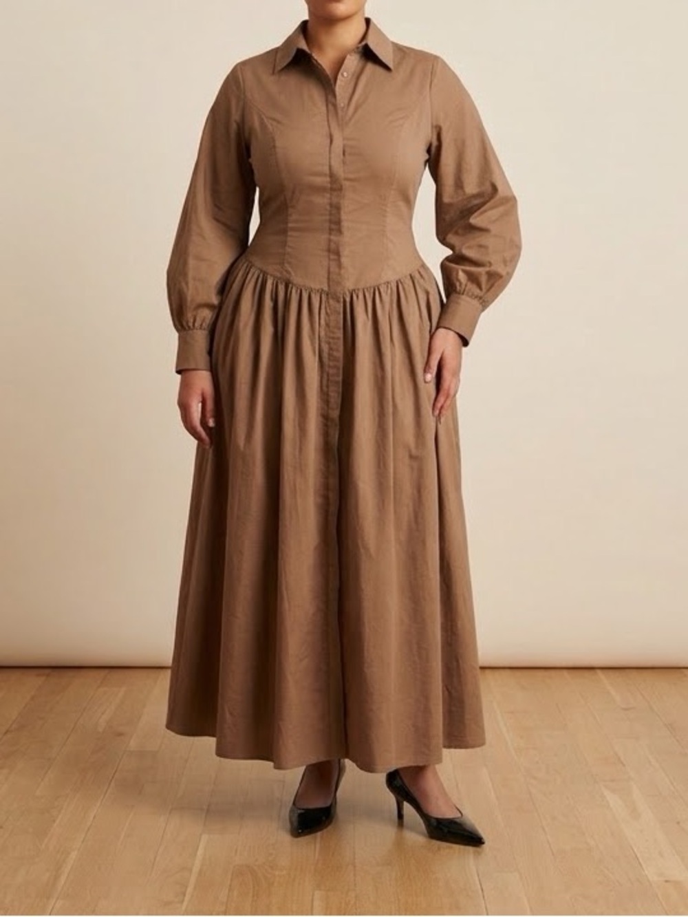 BEAUTIFUL Elegant Chicways Brown Long Dress